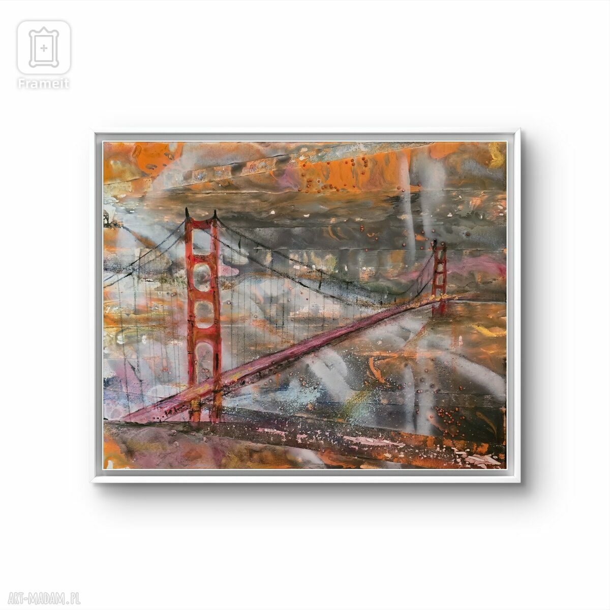 Obraz akrylowy Golden Gate of San Francisco - dekoracja ścienna 40x40 cm