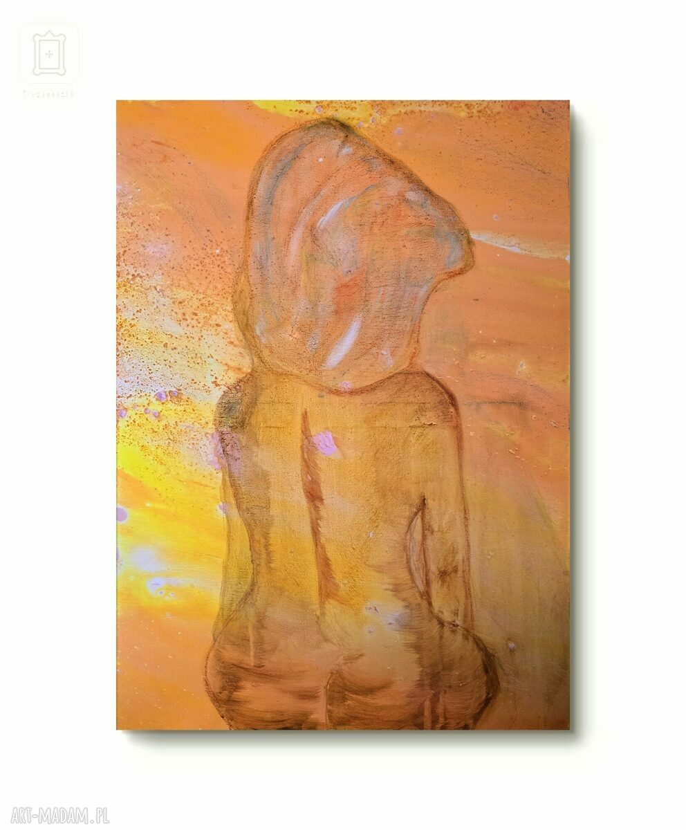Akupresura - ręcznie malowany obraz akrylowy na płótnie 50x70