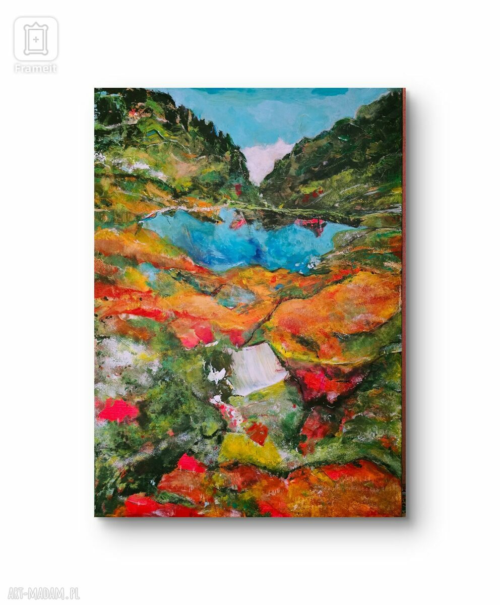 Obraz akrylowy „Jezioro szczęścia” - Chile „Ziemia ognista” (40x40 cm)