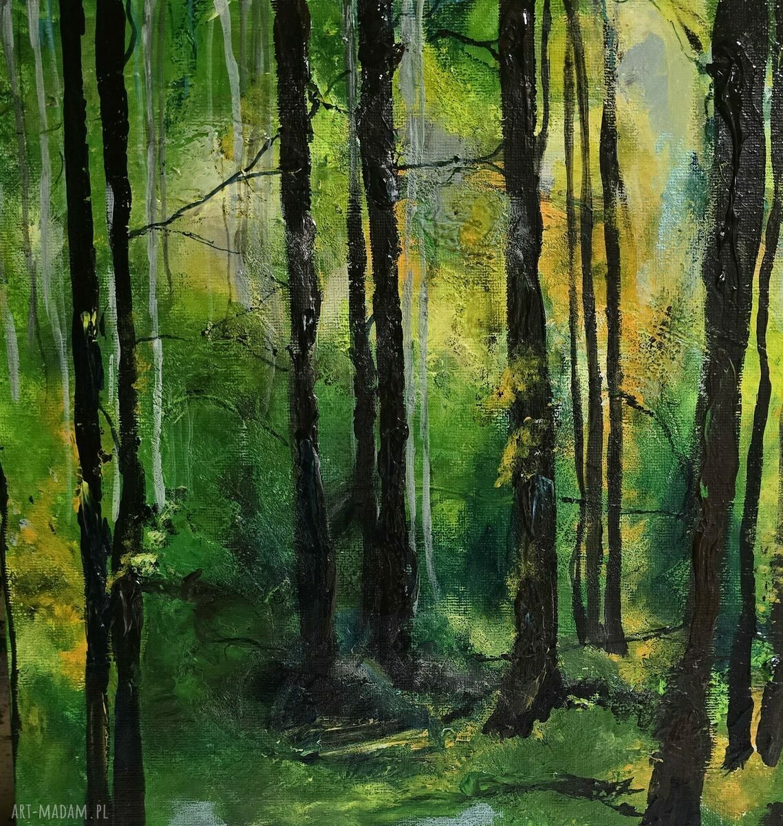 Obraz akrylowy „Las” - ręcznie malowany pejzaż 30x30 cm
