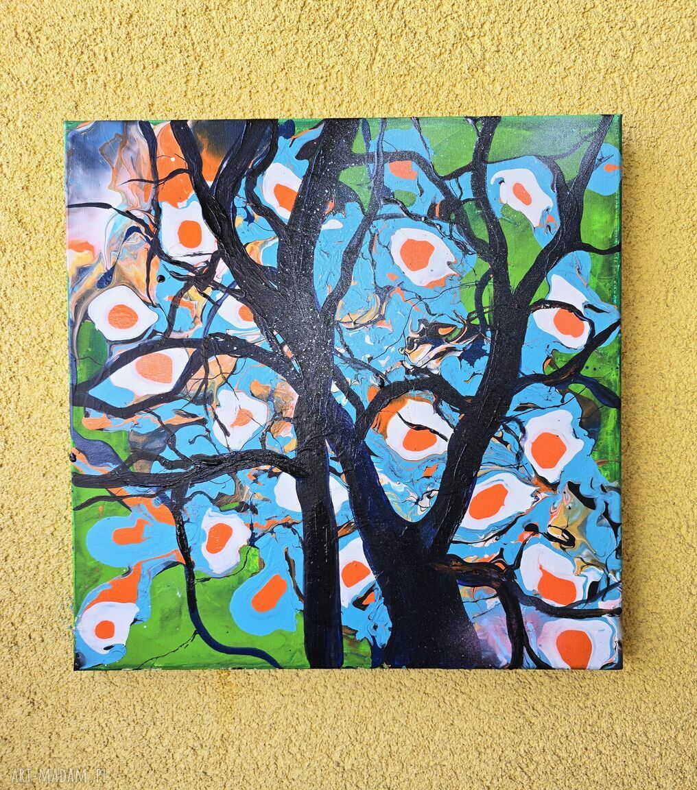 Obraz akrylowy „Wiosna” - pejzaż lasu 60x40 cm - rękodzieło