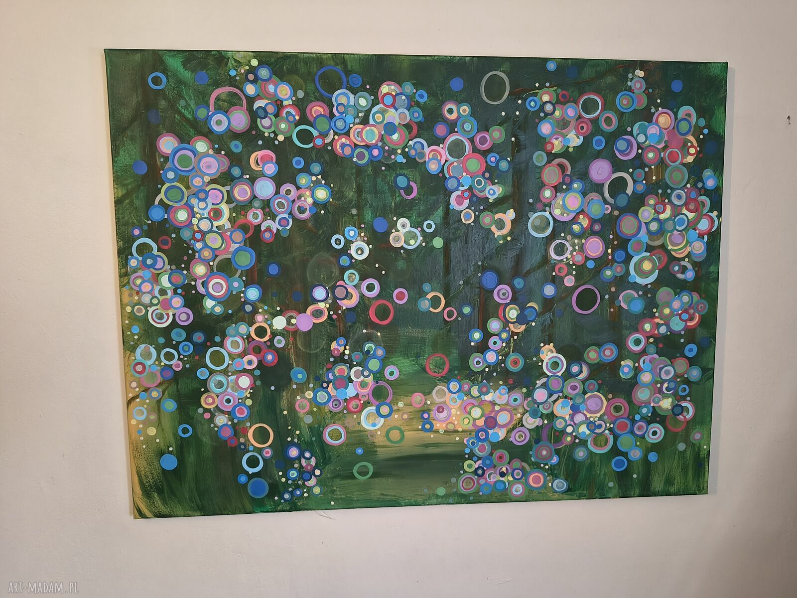 Obraz akrylowy Świetliki 80x60 cm - abstrakcja lasu na płótnie