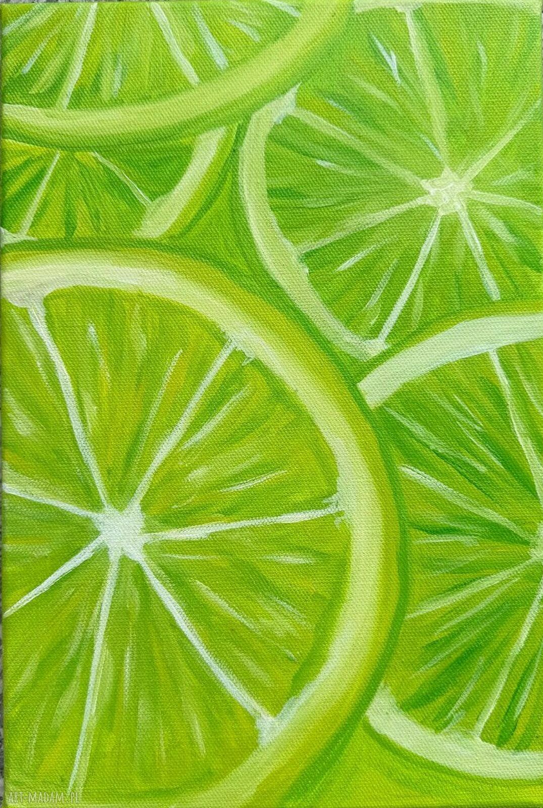 Obraz akrylowy z limonkami 20 x 30 cm