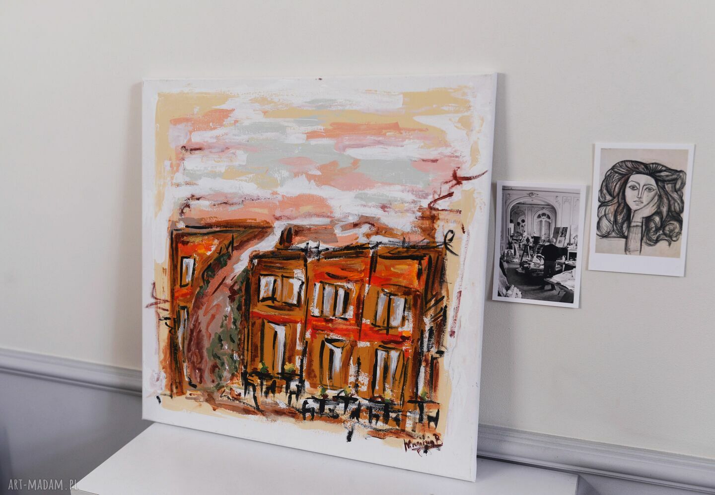 Obraz akrylowy „Kamienica Paryskiego Snu” 50 x 50 cm - paryska abstrakcja