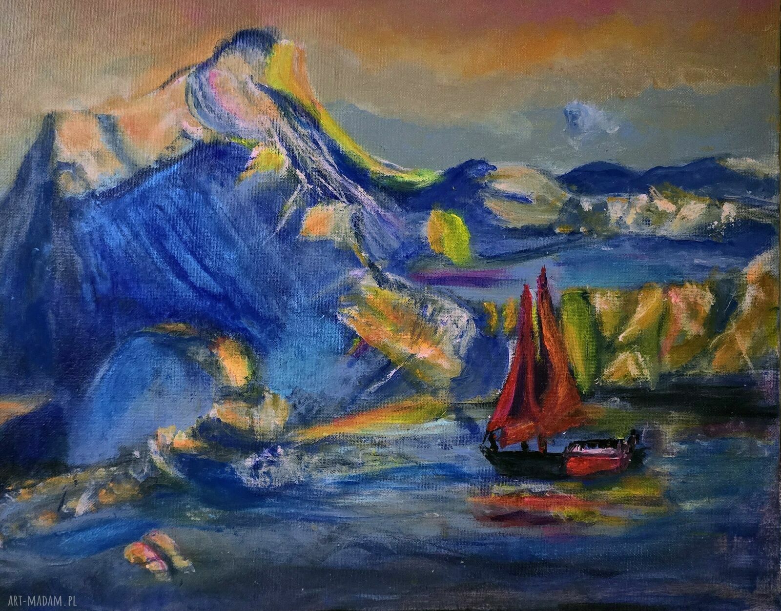 Obraz akrylowy na płótnie Grenlandia 40x50x2 cm - rękodzieło