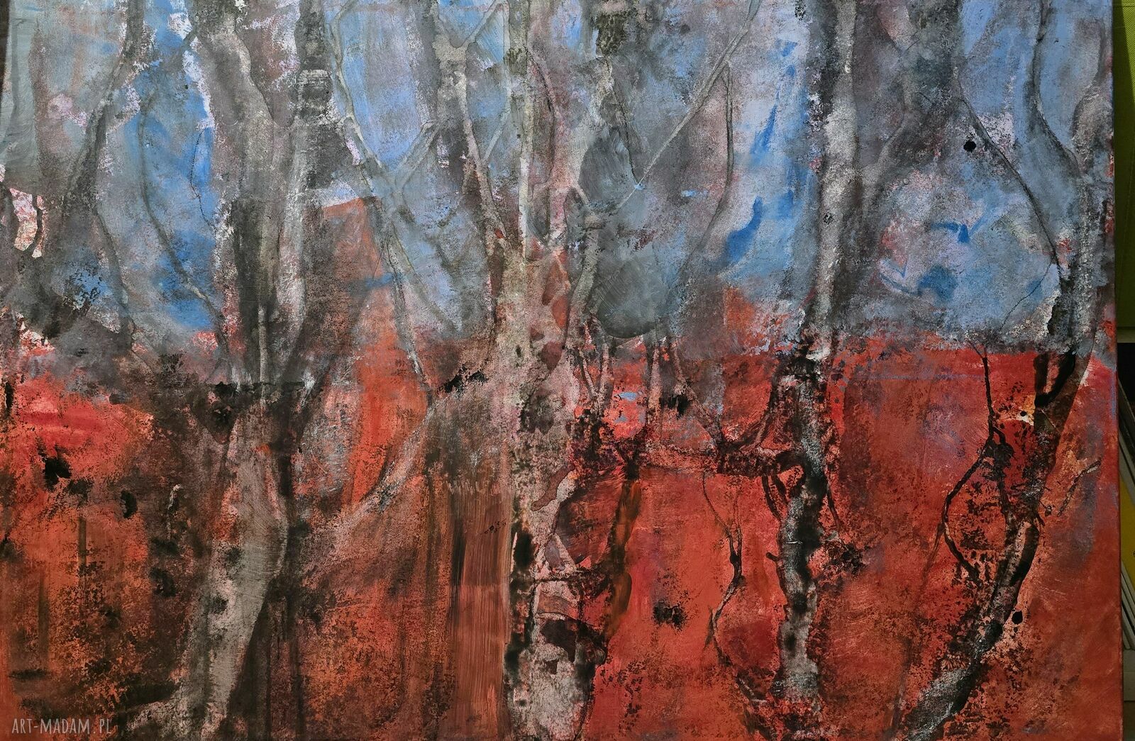 Obraz akrylowy Red woods - czerwone drzewa na płótnie 100x70x2 cm