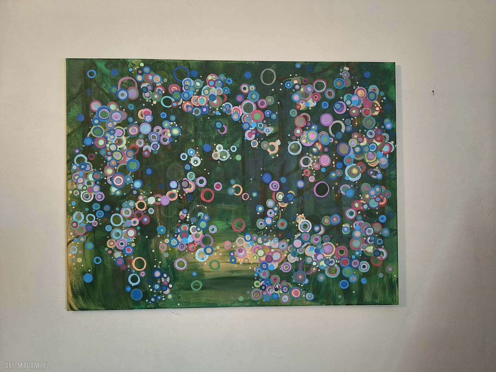 Obraz akrylowy Świetliki 80x60 cm - abstrakcja lasu na płótnie
