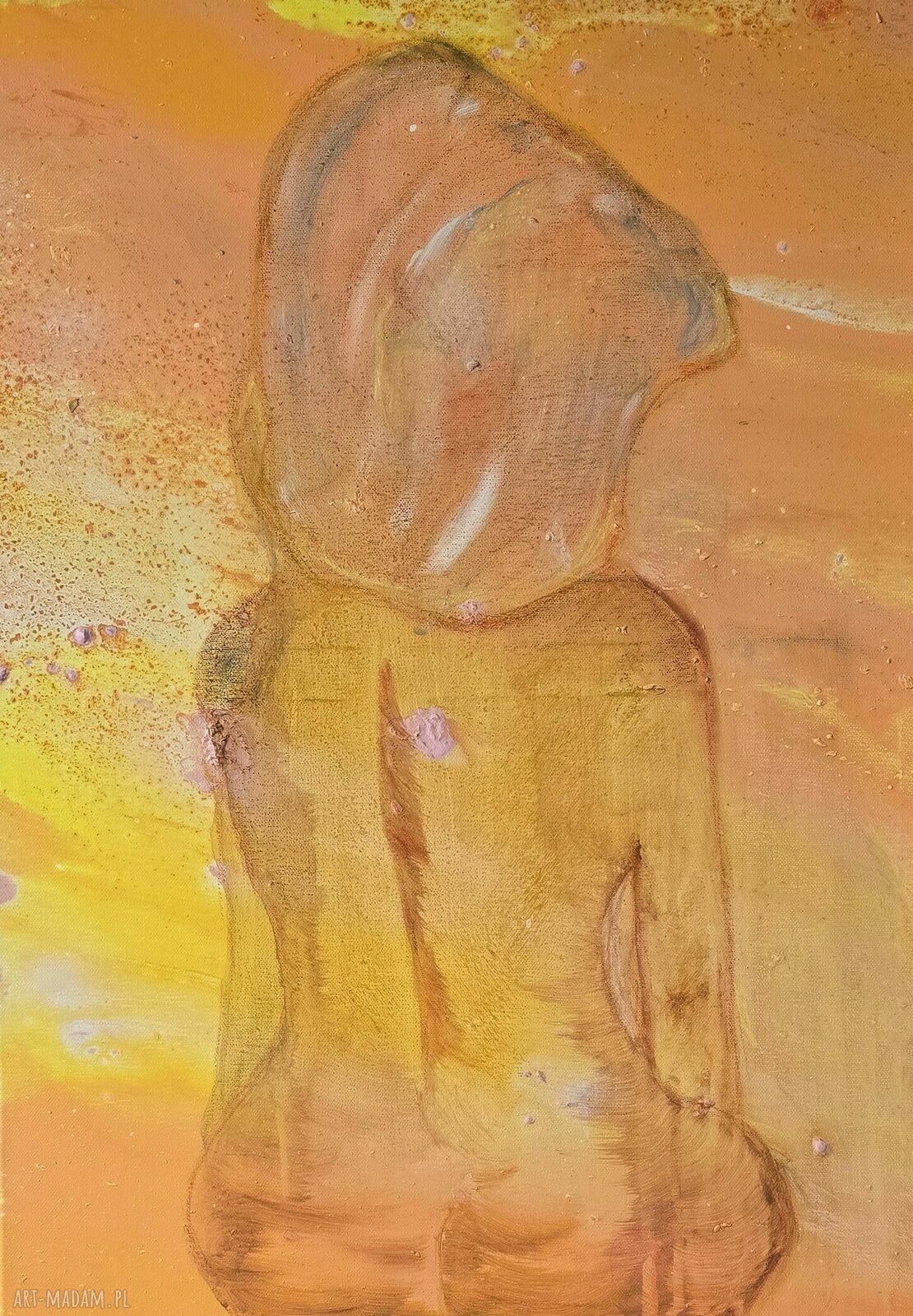 Akupresura - ręcznie malowany obraz akrylowy na płótnie 50x70
