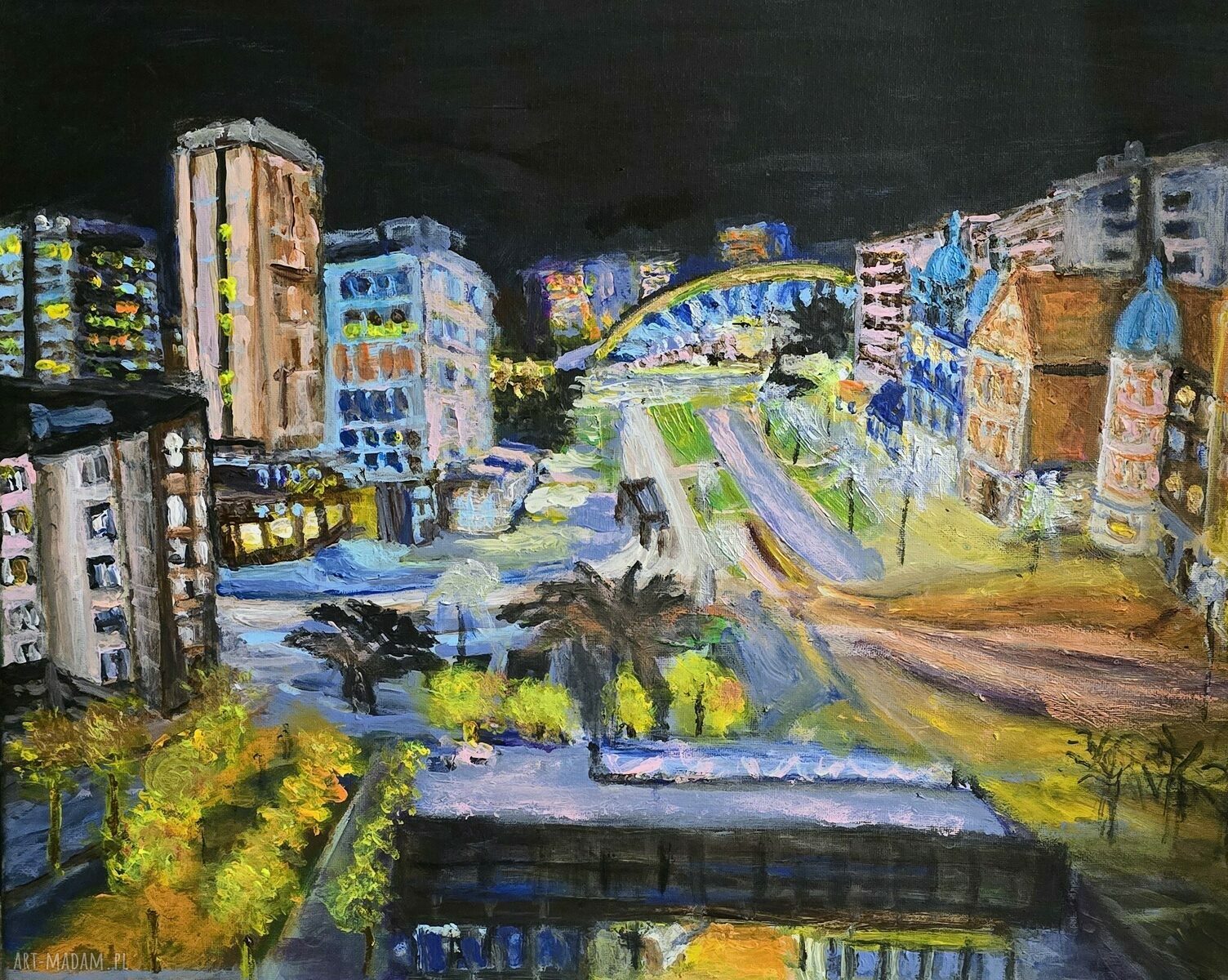 Obraz akrylowy pt. Katowice - ręcznie malowany na blejtramie