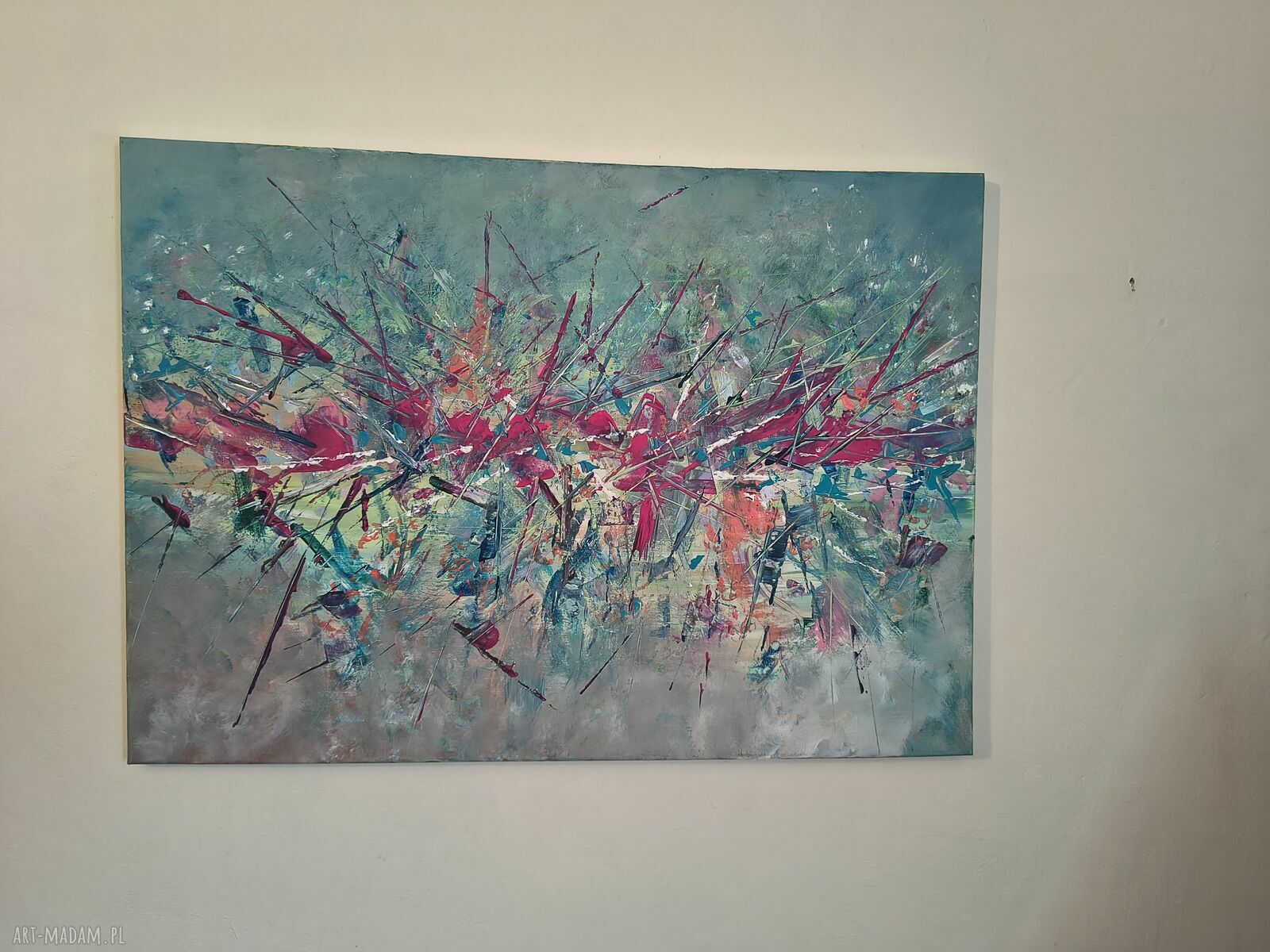 Obraz akrylowy Abstrakcia - turkus 70x50 na płótnie