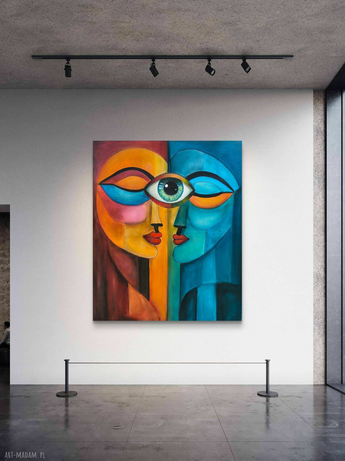 Obraz akrylowy 100 x 120 cm „Poza słowami” - twarze w nowoczesnych kolorach