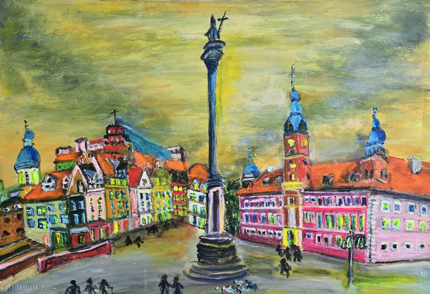 Obraz akrylowy „Warszawa Rynek” - ręcznie malowany krajobraz