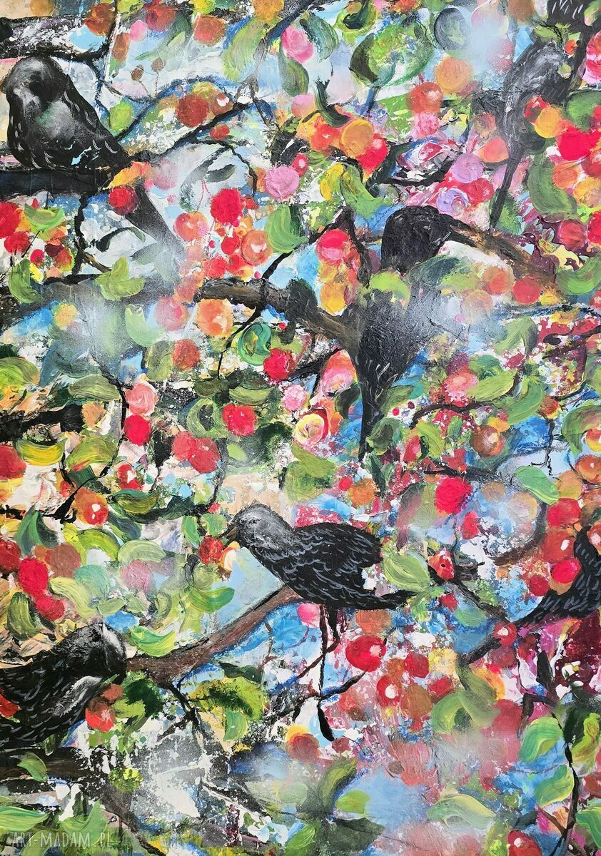 Obraz akrylowy na płótnie „Letnia uczta” 70x50x1 cm - ręcznie malowany