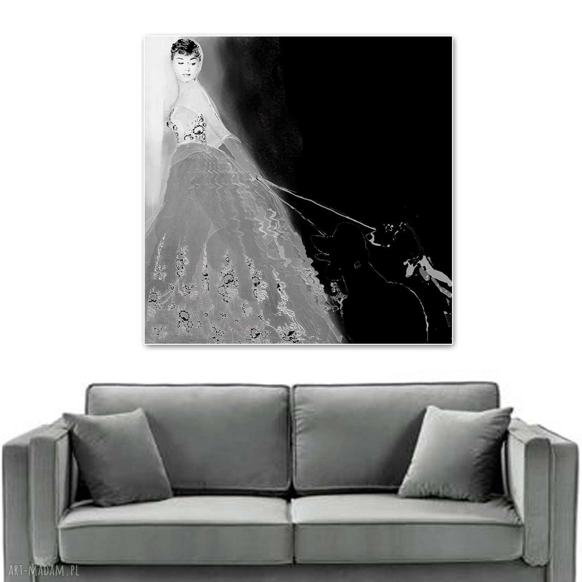 Obraz Audrey Hepburn w roli Sabriny 80x80 - elegancki minimalizm na płótnie