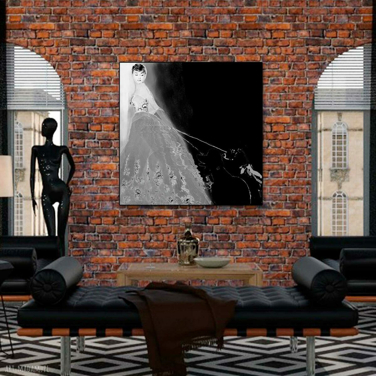 Obraz Audrey Hepburn w roli Sabriny 80x80 - elegancki minimalizm na płótnie
