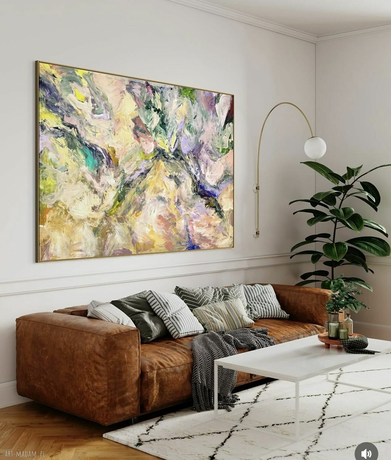 Obraz autorski ręcznie malowany 115x160 cm - abstrakcja na płótnie akryl
