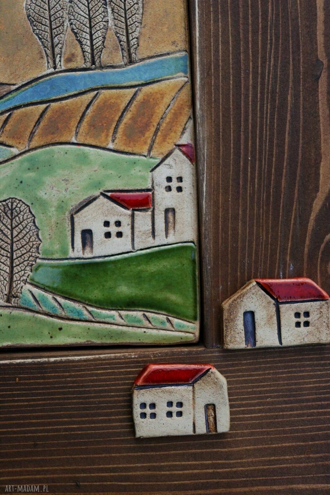 Obraz ceramiczny „Domki” do pokoju dziecka