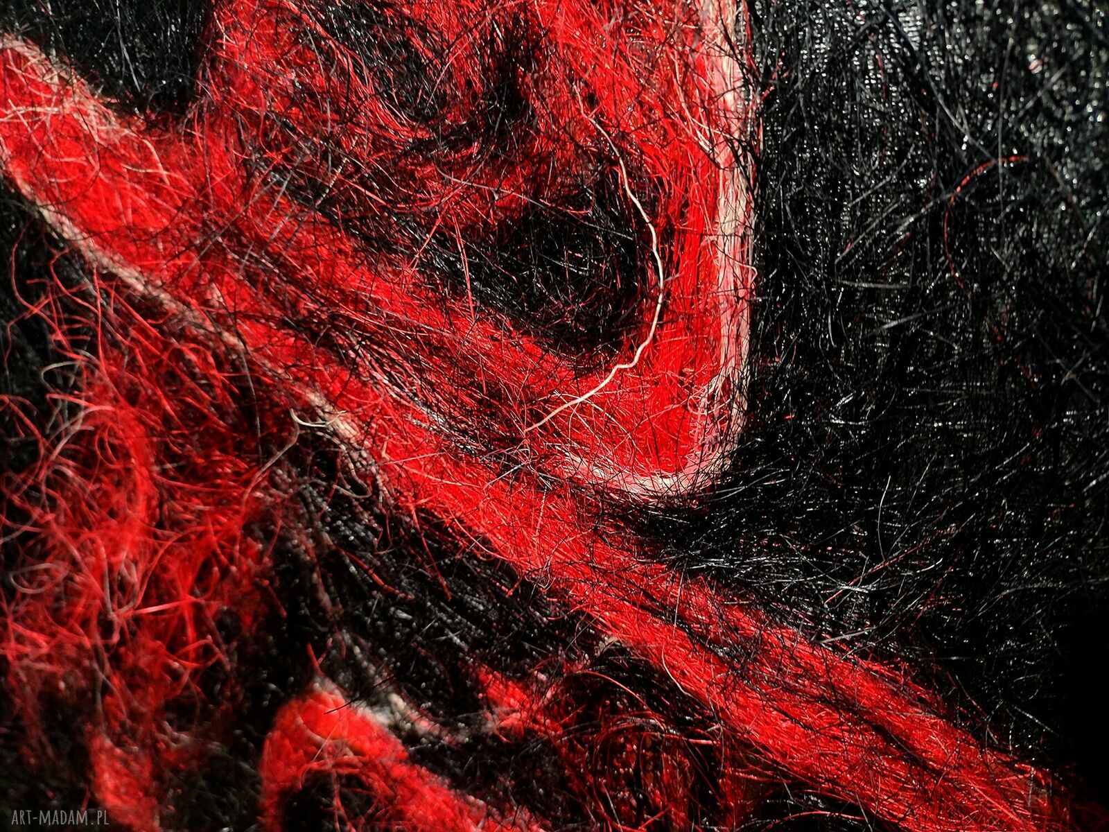Czerwona Sylwetka - obraz z sizalu na płótnie 80x60 cm