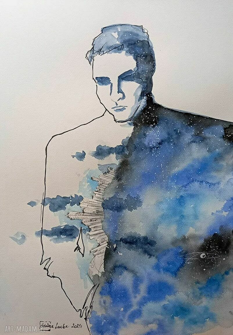 Obraz dedykowany akwarela na zamówienie Adriany Laube (A2)