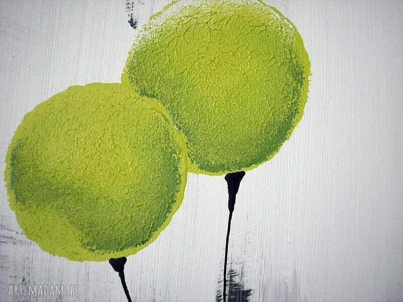 obraz DMUCHAWCE SELEDYNOWE - 150x50cm duży ręcznie malowany