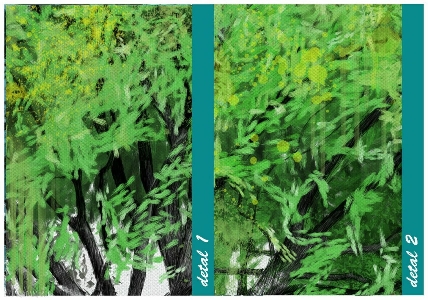 Zielone drzewo - obraz drukowany na płótnie do salonu i sypialni 120x80 cm