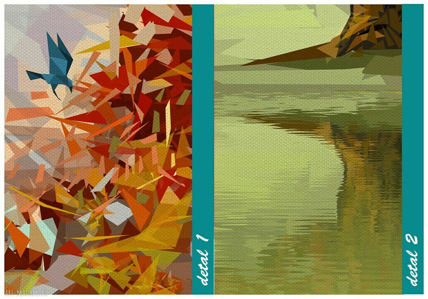 Obraz do salonu DRZEWO ORIGAMI 120x80 cm - druk na płótnie