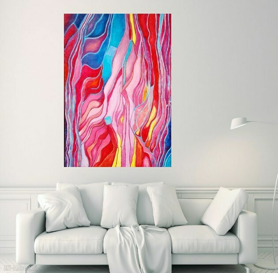 Duży obraz abstrakcja olej na płótnie 100x70 cm - limitowana edycja