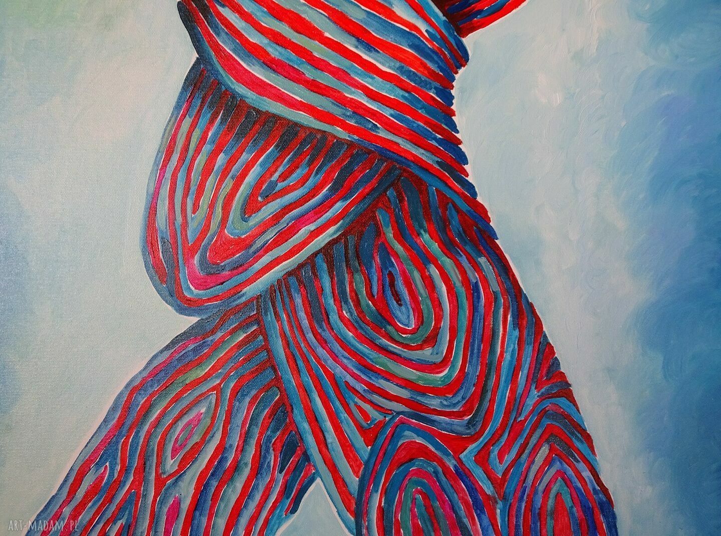 Duży obraz olejny na płótnie Horyzont 100x70 cm na blejtramie