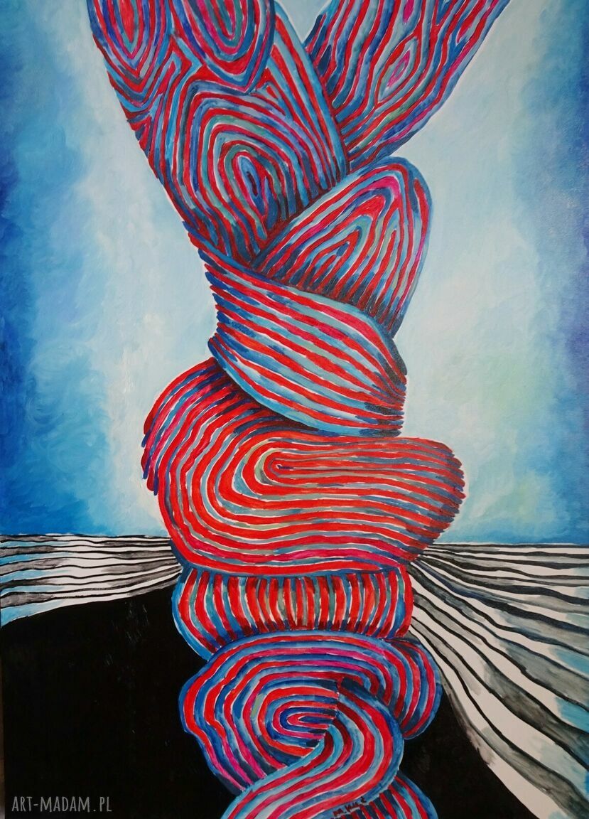 Duży obraz olejny na płótnie - Horyzont 100x70 cm na blejtramie