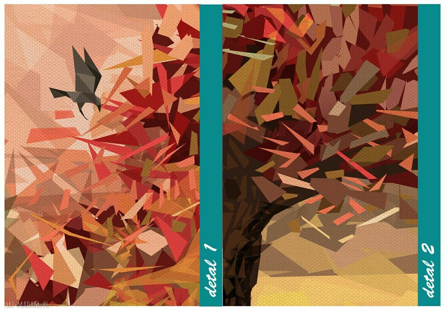 Obraz do salonu drukowany na płótnie z drzewem origami 120x80 cm