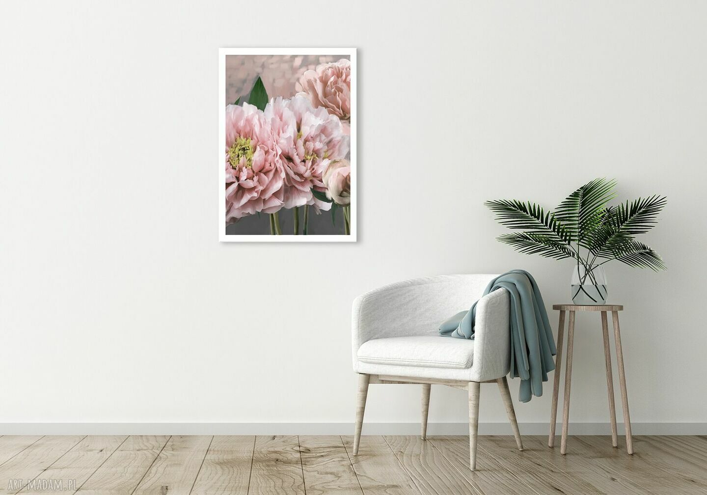 Obraz do salonu drukowany na płótnie KWIATY PIWONII 50x70 cm