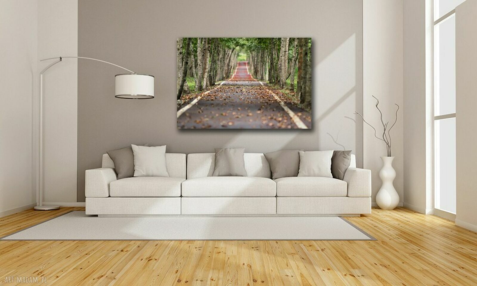 Obraz do salonu i korytarza - leśna alejka na płótnie 120x80 cm