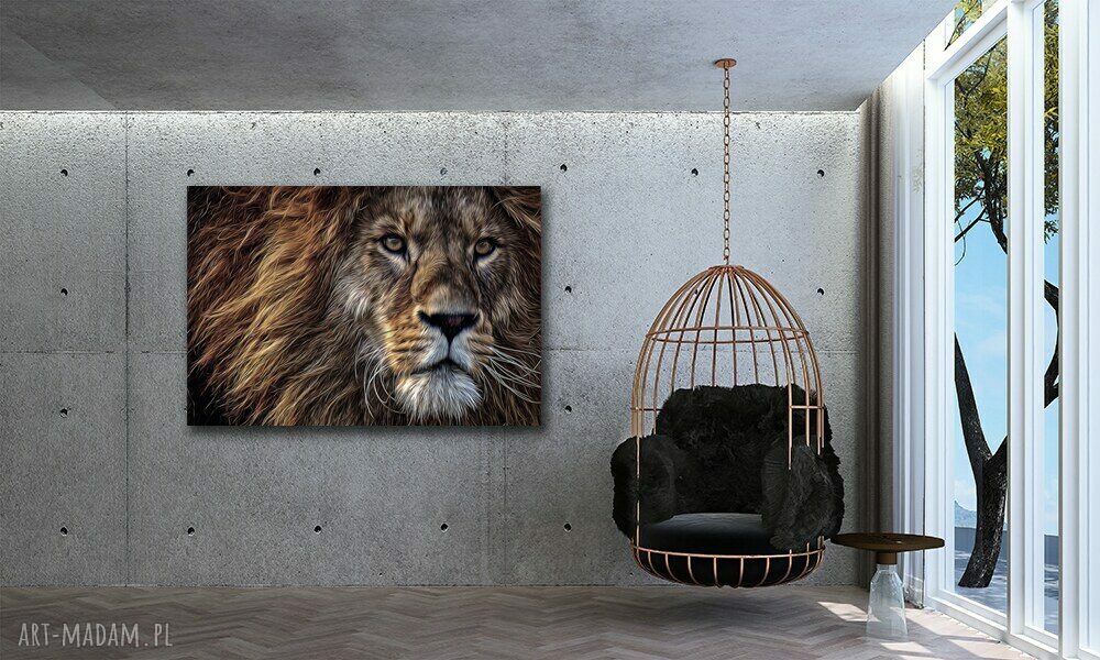 Obraz do salonu LEW 120x80 cm na płótnie premium - gotowy do powieszenia