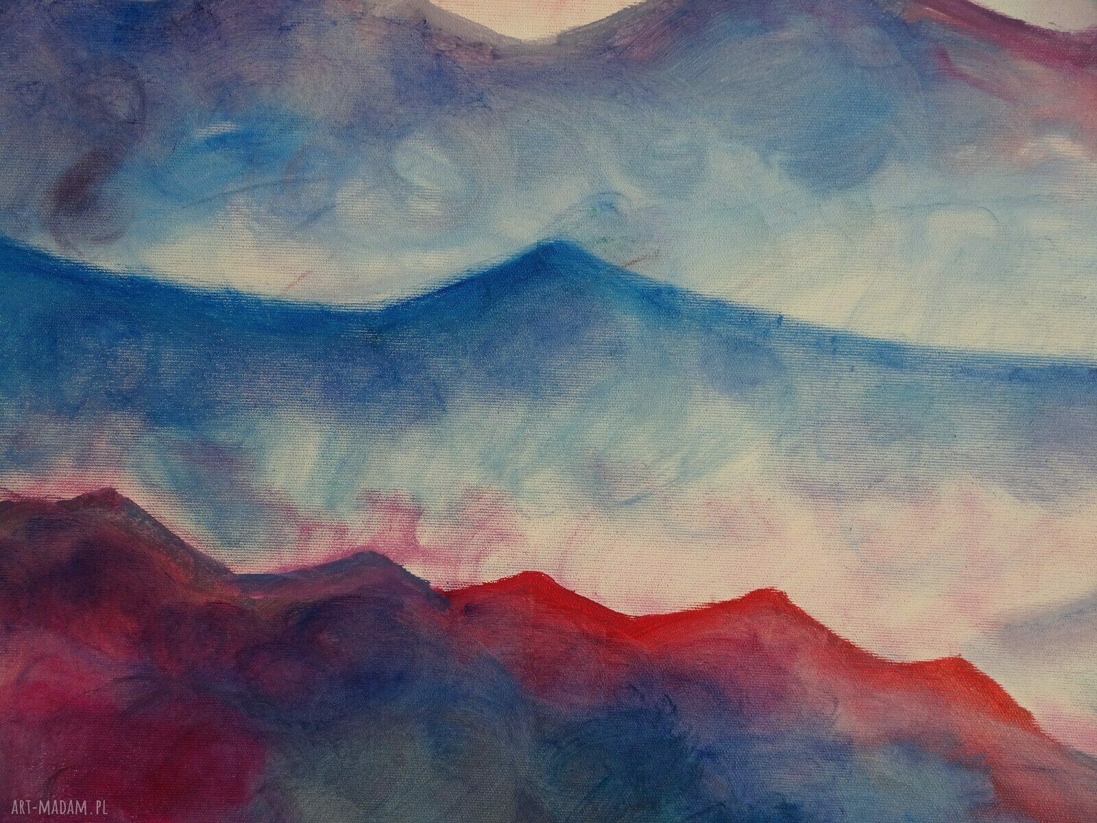 Obraz do salonu: abstrakcja Bieszczady góry (olej na blejtramie 100x70)