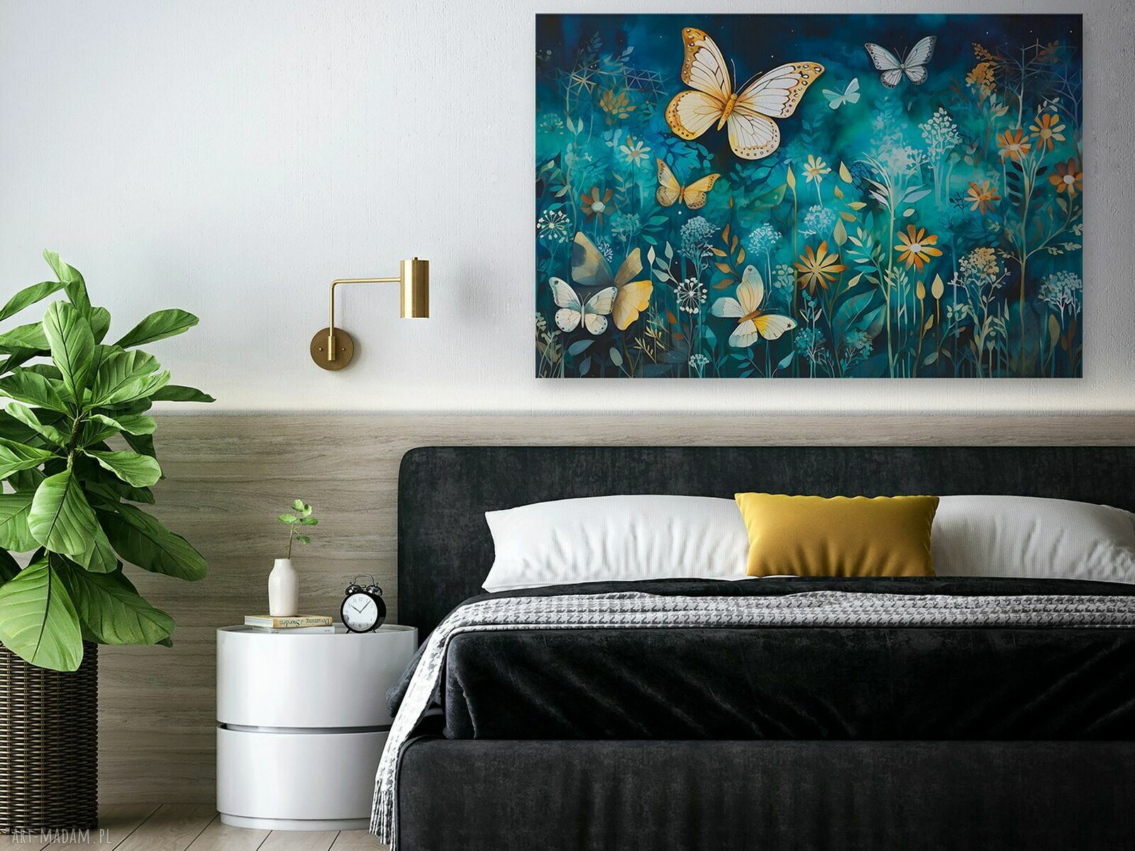 Obraz motyle wśród kwiatów - magiczny motyw 70x50 cm