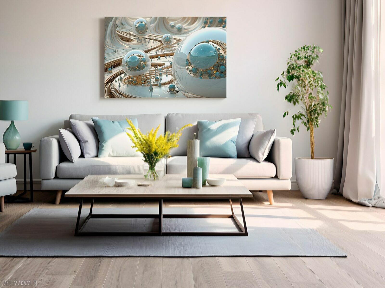 Obraz do salonu - Futurystyczna abstrakcja SF kule 70x50 cm (na płótnie)