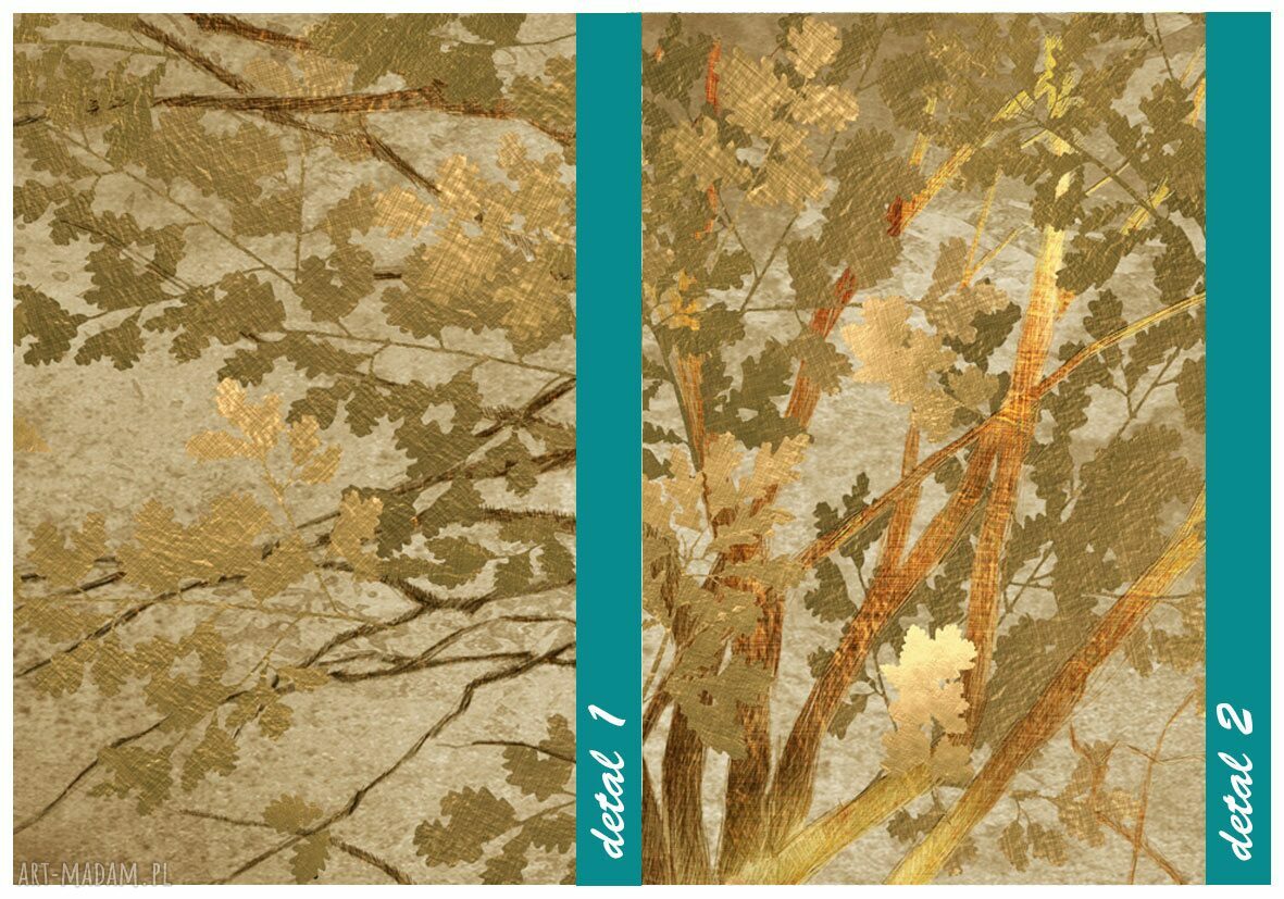Obraz na płótnie z drzewem w złotych odcieniach 120x80 cm