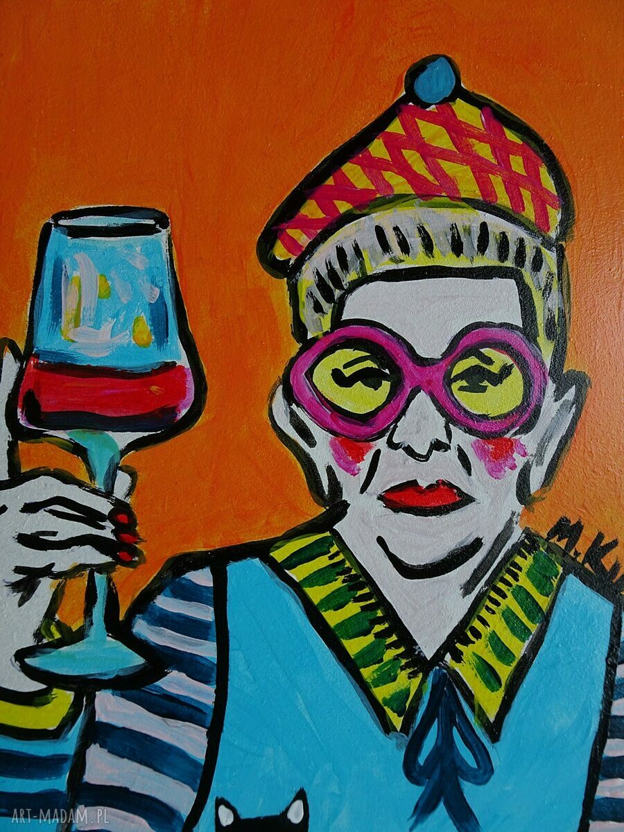 Obraz do salonu: Babcia z kotkiem