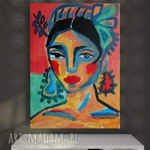 nowoczesny obraz portret kobiety hiszpanka carmenlotsu