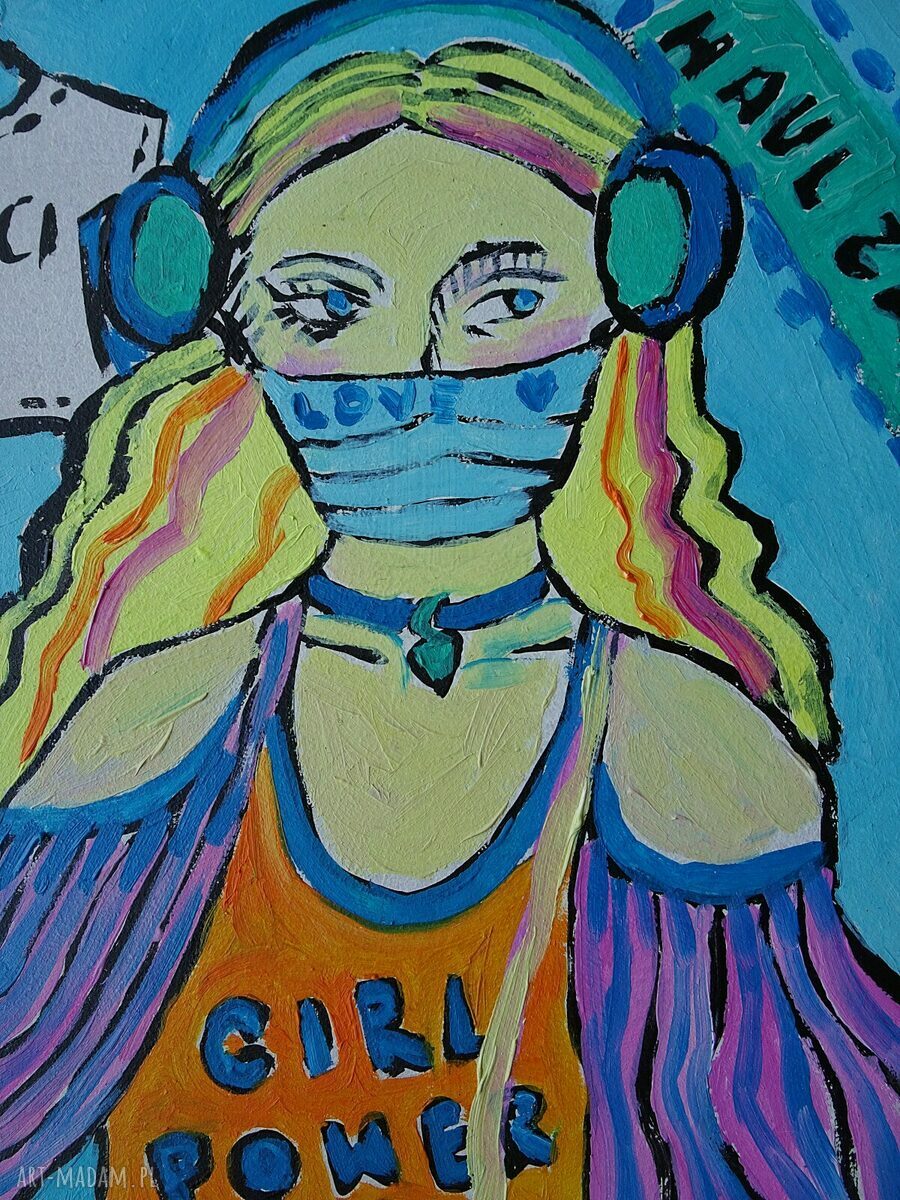 Obraz olejny Mona Lisa naszych czasów nowoczesny portret do salonu
