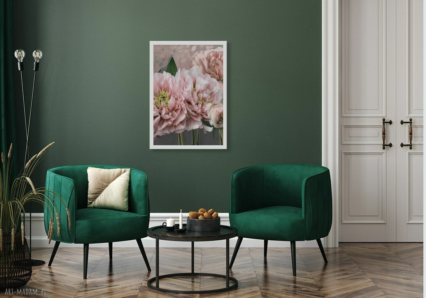 Obraz do salonu drukowany na płótnie KWIATY PIWONII 50x70 cm