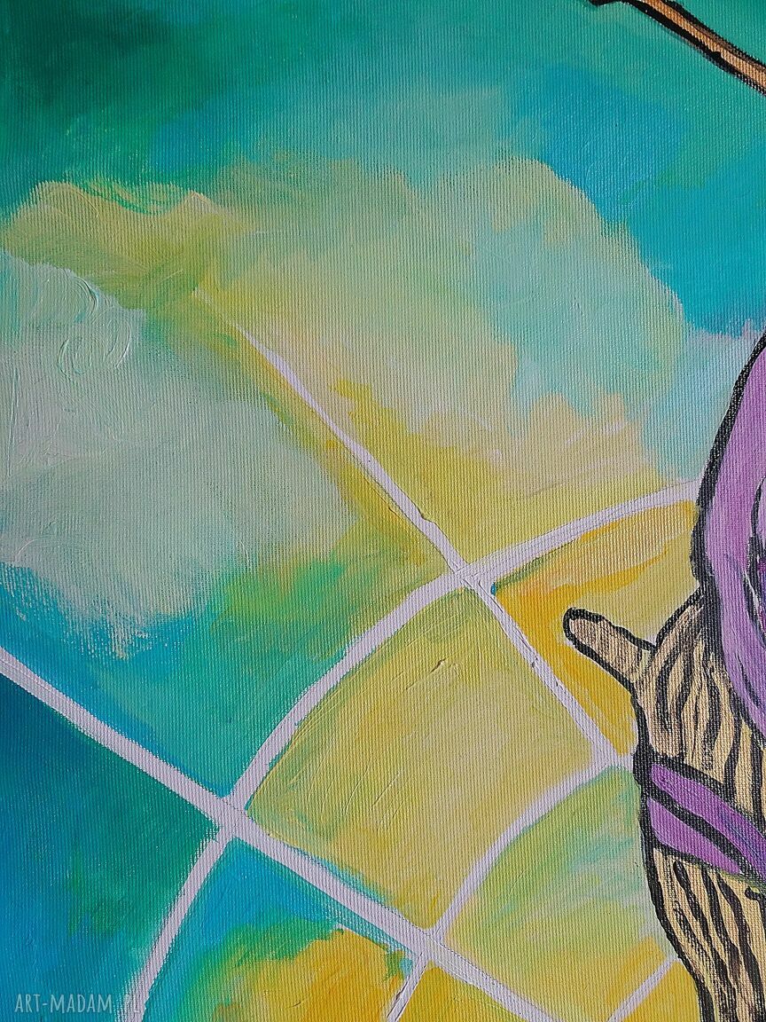 Duży obraz olejny 100x70 - motyw wisielca do salonu na blejtramie