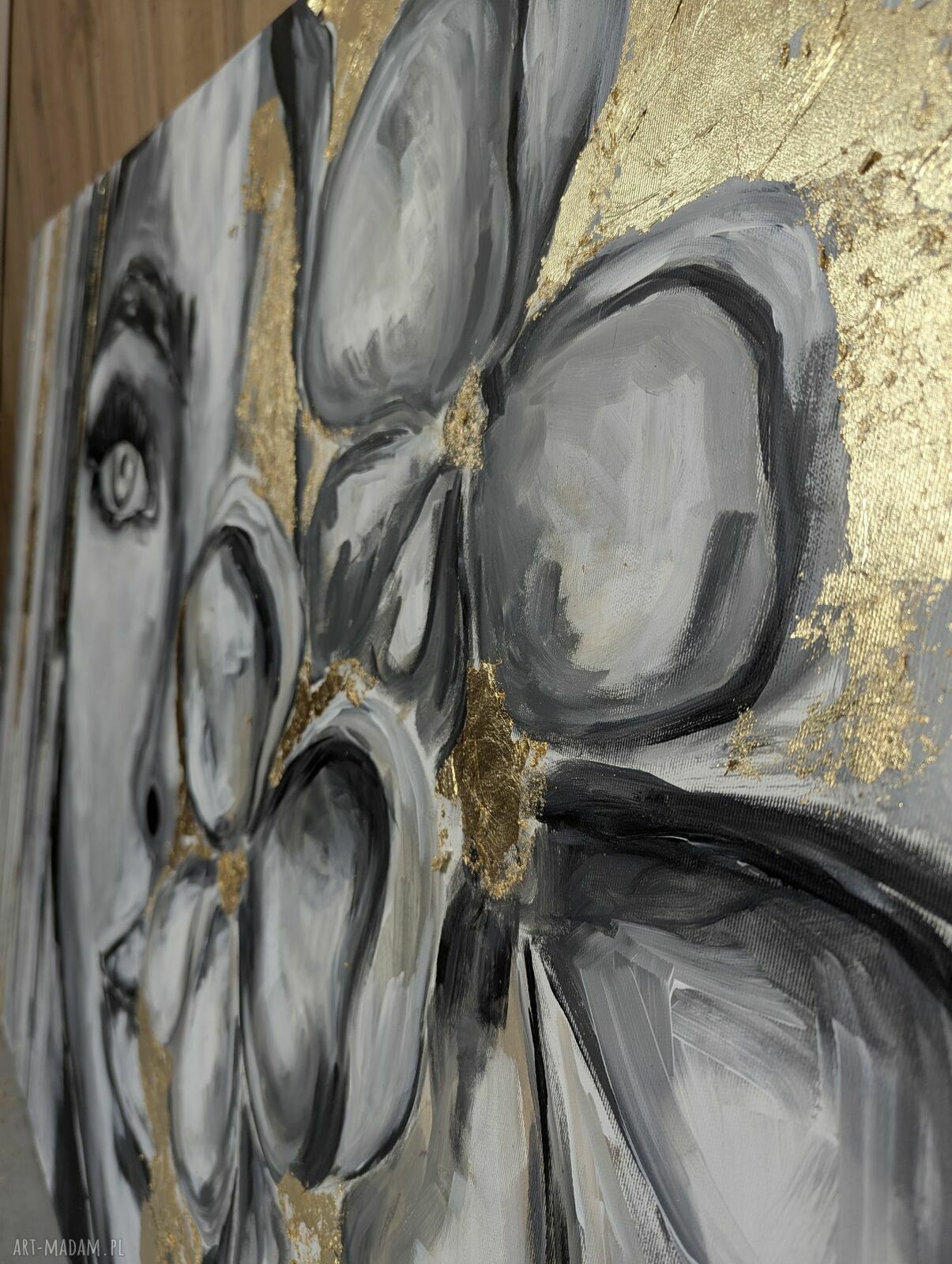 Ręcznie malowany obraz XXL Kobieta abstrakcja 100x170 cm