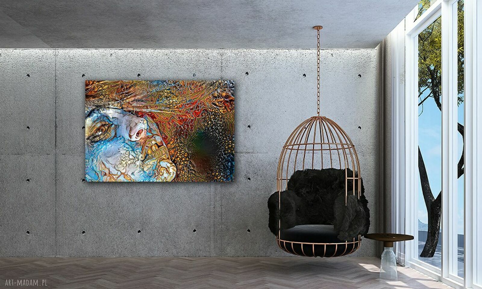 Obraz na płótnie do sypialni - twarz kobiety, abstrakcja 3D 120x80 cm