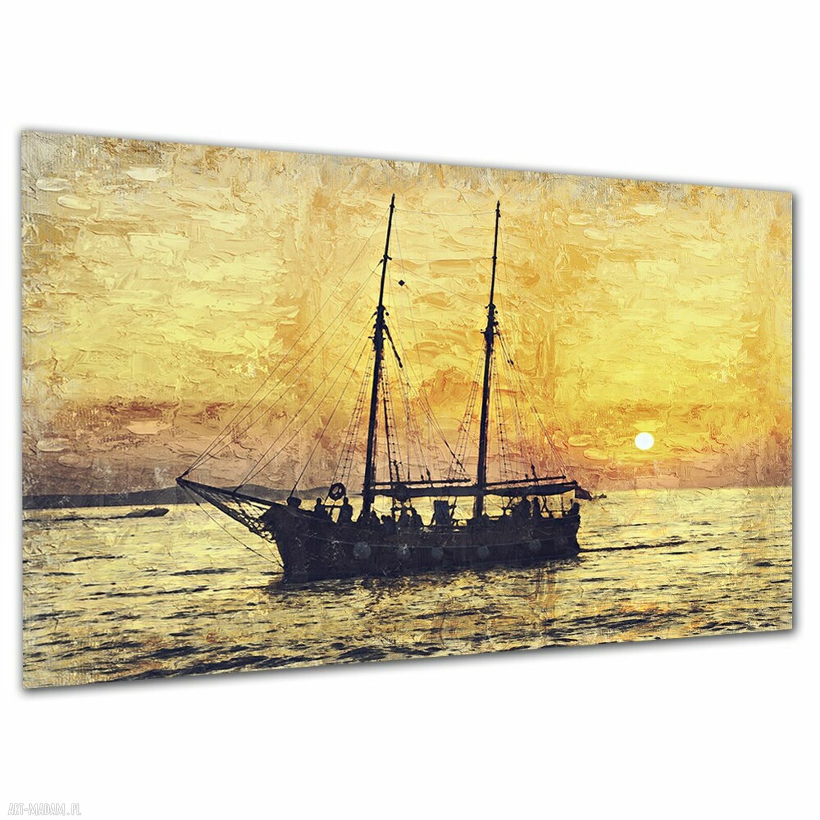 Obraz na płótnie Statek 2 - żaglowiec na morzu 120x80 cm