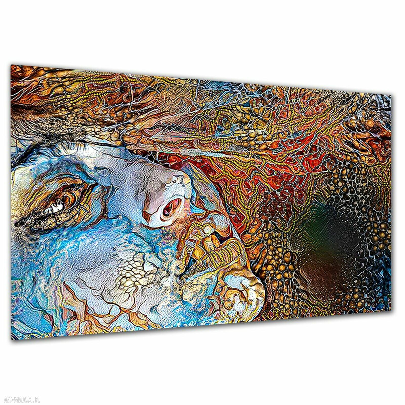 Obraz na płótnie do sypialni - twarz kobiety, abstrakcja 3D 120x80 cm