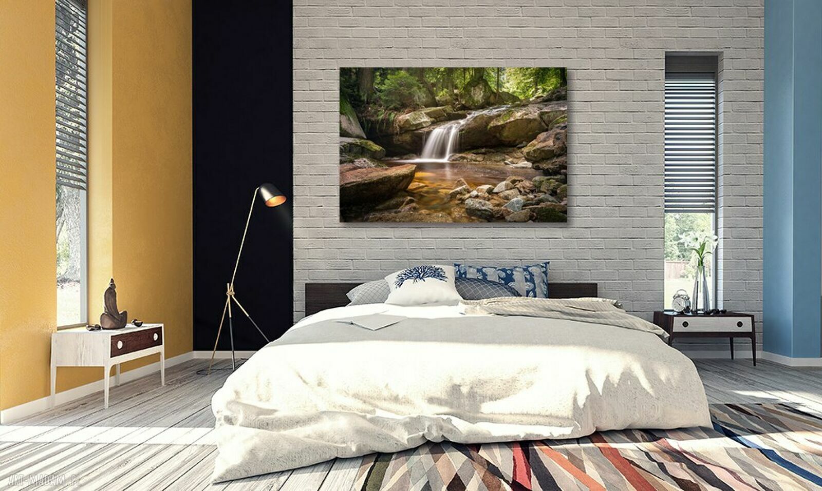 Obraz na płótnie Wodospad 120x80 cm - pejzaż górskiej natury