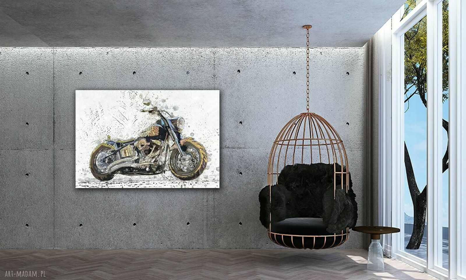 Obraz na płótnie z motocyklem Harley-Davidson 120x80 cm