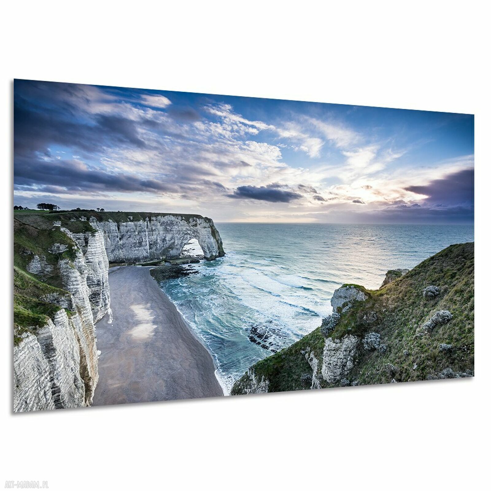 Obraz na płótnie z klifami Etretat i widokiem na ocean 120x80 cm