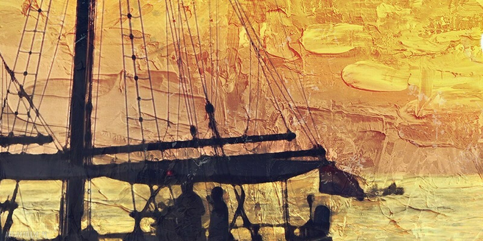 Obraz na płótnie Statek 2 - żaglowiec na morzu 120x80 cm